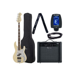 Бас-гитара Harley Benton Enhanced MP-4EB Creme Bundle №468364 (Комплект)