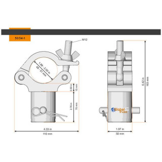 Global Truss 5034-1B Half Coupler Spacer Global Truss 5034-1B Half Coupler Spacer
