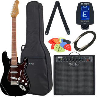 Винтажная серия Harley Benton ST-62 BK Набор №533588 Harley Benton ST-62 BK Vintage Series Bundle №533588