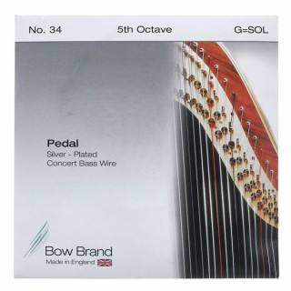 Струна для арфы Bow Brand Pedal BW Silver 5th G No.34 Bow Brand Pedal BW Silver 5th G No.34