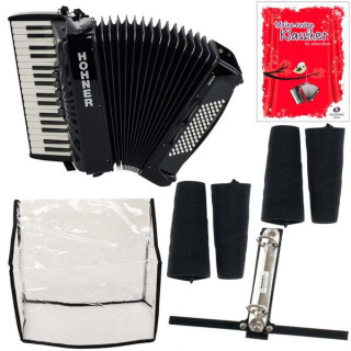 Hohner Bravo III 72 черный бесшумный ключ Набор №521351 Hohner Bravo III 72 Black silent key Bundle №521351