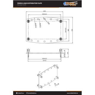 Глобальная Трус ПреРиг Распределительная пластина нагрузки Global Truss PreRig Load Distributor Plate