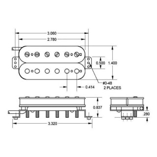 Seymour Duncan зачернил Черный зимний мост Seymour Duncan Blackened Black Winter Bridge
