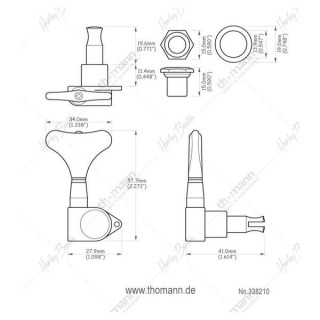 Комплект басовых тюнеров Harley Benton Parts золотой Harley Benton Parts Bass Tuners Set Gold