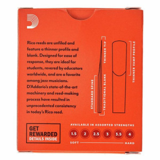 Трости для кларнета DAddario Woodwinds Rico Bb- Clar 3.5 DAddario Woodwinds Rico Bb- Clar 3.5