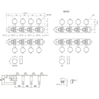 Набор тюнеров Gotoh MA40 N Madolin Gotoh MA40 N Madolin Tuner Set