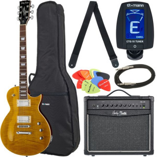 Электрогитара с набором Harley Benton SC-Custom II Lemon Flam Bundle Harley Benton SC-Custom II Lemon Flam Bundle