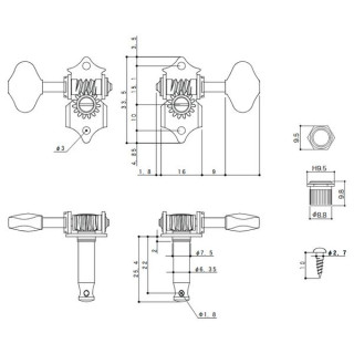 Gotoh SE770-05M 3L/3R C Установки струн Gotoh SE770-05M 3L/3R C Tuners