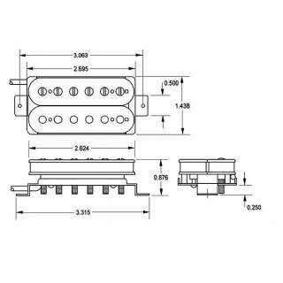 Seymour Duncan зачернил Черный зимний мост Seymour Duncan Blackened Black Winter Bridge