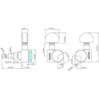 Мини-замок Grover 505CL6.Ротоматика LH Grover 505CL6 Mini Lock.Rotomatics LH