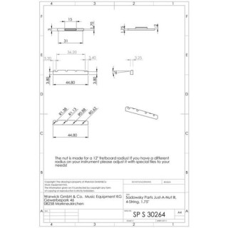 Садовский просто порожек III 1,75" WH Sadowsky Just-A-Nut III 1.75" WH