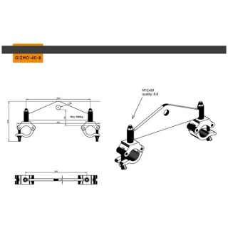 Global Truss Gizmo F43/F44 750 кг Черный Global Truss Gizmo F43/F44 750kg Black