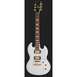 Harley Benton DC-Изготовленный на заказ белый комплект Harley Benton DC-Custom White Bundle