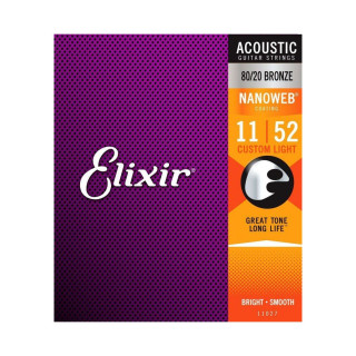 Струны Elixir Nanoweb Custom Light Acoustic 11027