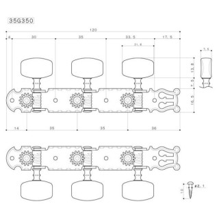 Классические тюнеры Gotoh 35G450 N Gotoh 35G450 Classic Tuners N