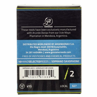 Трости для саксофона Gonzalez Local 627 Soprano Sax 2.0 Gonzalez Local 627 Soprano Sax 2.0