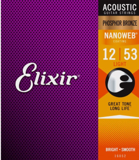 Струны Elixir Nanoweb Light Phosphor Bronze 16052