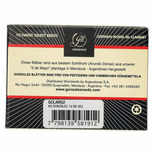 Гонсалес Кларнет тростниковый немецкий 2.0 Gonzalez Clarinet Reed German 2.0