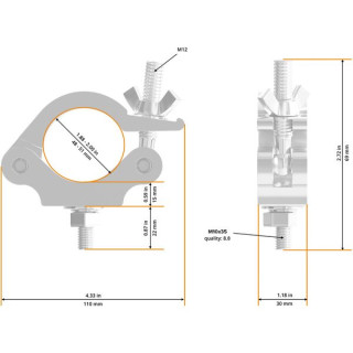 Глобальный Трус 5035-2B-OD Полуприсоединитель Global Truss 5035-2B-OD Half Coupler