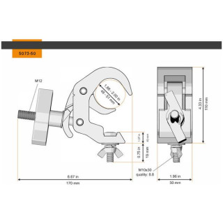 Глобал Трус 5073-50B Самоблокирующийся крюк Easy Bk Global Truss 5073-50B Selflock Hook Easy Bk