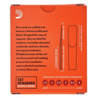 Даддарио Деревянные духовые инструменты Rico Bb- Clar 2.5 DAddario Woodwinds Rico Bb- Clar 2.5