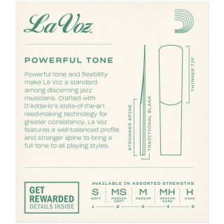 Трости для саксофона DAddario Woodwinds La Voz Soprano Saxophone S DAddario Woodwinds La Voz Soprano Saxophone S