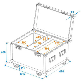 RoadingerFlightcase 2x TMH-W555 Roadinger Flightcase 2x TMH-W555