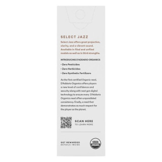 Трости для саксофона DAddario Woodwinds Organic Sel. Jazz Unf. BAR 2S DAddario Woodwinds Organic Sel. Jazz Unf. BAR 2S