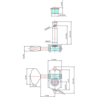 Стационарная машинная головка Grover V97N Grover V97N Sta-Tite Machine Head