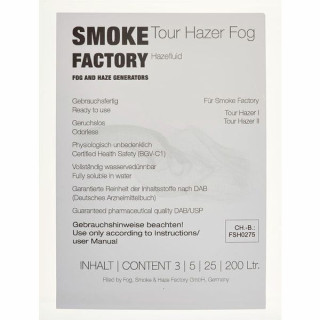 Жидкость для хейзера Smoke Factory Tour Hazer Fluid 5L Smoke Factory Tour Hazer Fluid 5L