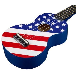 Гавайская гитара с флагом США Махало Mahalo USA Flag Ukulele
