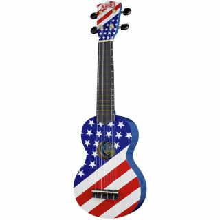 Гавайская гитара с флагом США Махало Mahalo USA Flag Ukulele