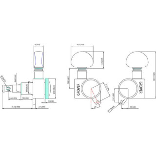 Колки для электрогитары Grover 505BCL Mini Locking Rotomatics Grover 505BCL Mini Locking Rotomatics