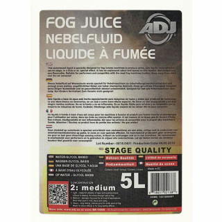 Сок ADJ Fog 2 средних - 5 литров ADJ Fog juice 2 medium - 5 Liter