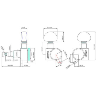 Колки для электрогитары Grover 505C6 Mini Locking Rotomatics Grover 505C6 Mini Locking Rotomatics