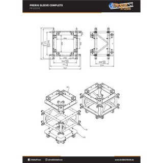 Глобал Трус Преди Riggsleeve комплект Global Truss PreRig Sleeve complete