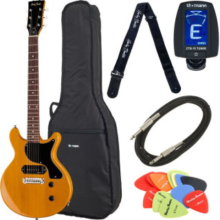 Электрогитара Harley Benton DC-Junior FAT TV Yellow Bundle №566923 (Комплект)