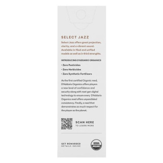 Даддарио Деревянные духовые инструменты Органический Сель. Джаз Унф. ДЕСЯТЬ 3 ЧАСА DAddario Woodwinds Organic Sel. Jazz Unf. TEN 3H