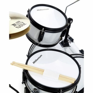 Барабанная установка Millenium Youngster Серебристая Millenium Youngster Drum Set Silver