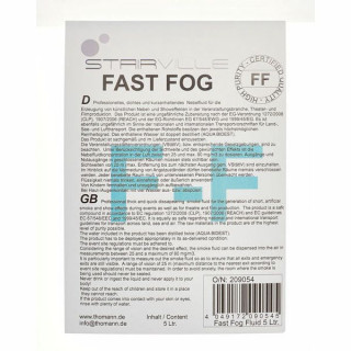 Жидкость для быстрого запотевания Stairville 5л - эффект CO2 Stairville Fast Fog Fluid 5l - CO2 Effect