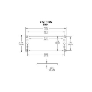 Рамка звукоснимателя EMG Humbucker Frame Flat 8 Thin BK EMG Humbucker Frame Flat 8 Thin BK