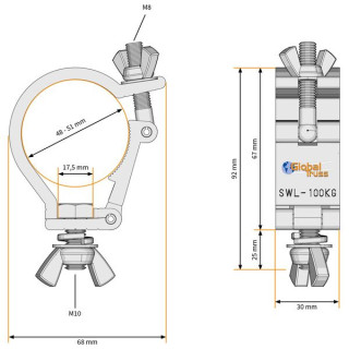 Глобальный Трус Селфлок 812Хук Мини Бк ОД Global Truss Selflock 812Hook Mini Bk OD