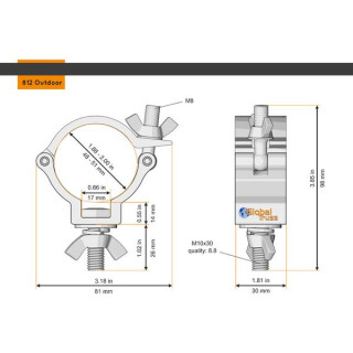 Полумуфта Global Truss 812 для наружной двери Global Truss 812Outdoor Half Coupler