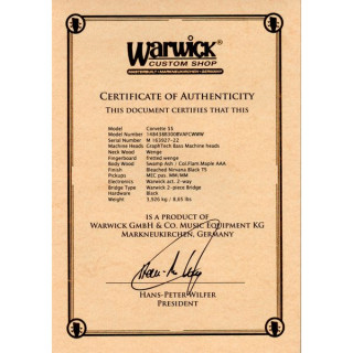 Бас-гитара Warwick Masterbuilt Corvette $$ 4 BNBT Warwick Masterbuilt Corvette $$ 4 BNBT