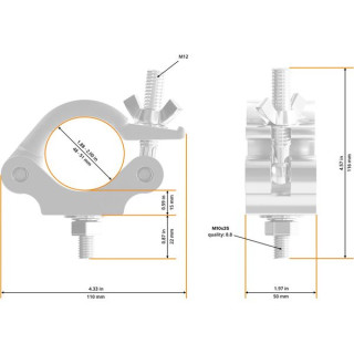 Глобал Трус 823-B-OD Полусоединитель для наружной установки Global Truss 823-B-OD Half Coupler Outdoor