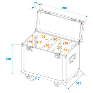 Дорожный кейс Roadinger 2x TMH-XB-280 Roadinger Flightcase 2x TMH-XB-280