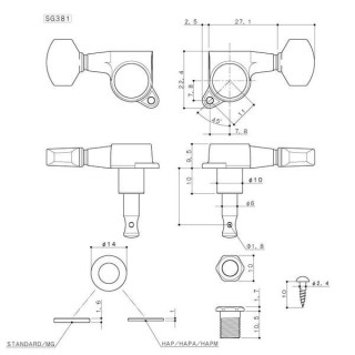 Тюнеры Gotoh SG381-07 6L G Gotoh SG381-07 Tuners 6L G