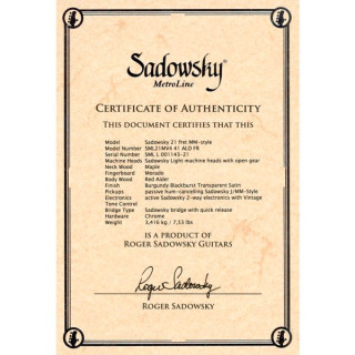 Садовский метрополитен 21-4 Vin ММ МЕСЯЦ Бур Sadowsky MetroLine 21-4 Vin MM MO Bur