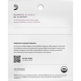 Деревянные духовые инструменты DAddario Organic Res. Cl. CLAR 2.5 3P DAddario Woodwinds Organic Res. Cl. CLAR 2.5 3P