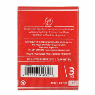 Трости для кларнета Gonzalez RC Bb Clarinet 3.5 Gonzalez RC Bb Clarinet 3.5
